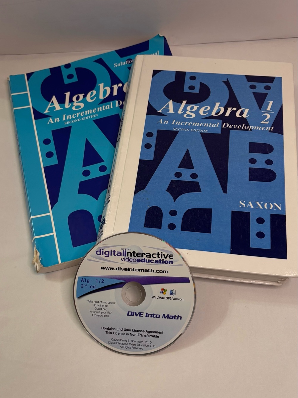 Saxon Algebra 1/2 Textbook and Solutions Manual with DVD Set - Blue